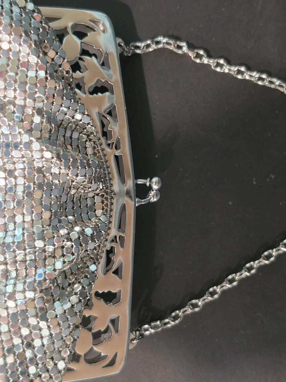Vintage Whiting & Davis Gold Mesh Evening Clutch with Chain Handle